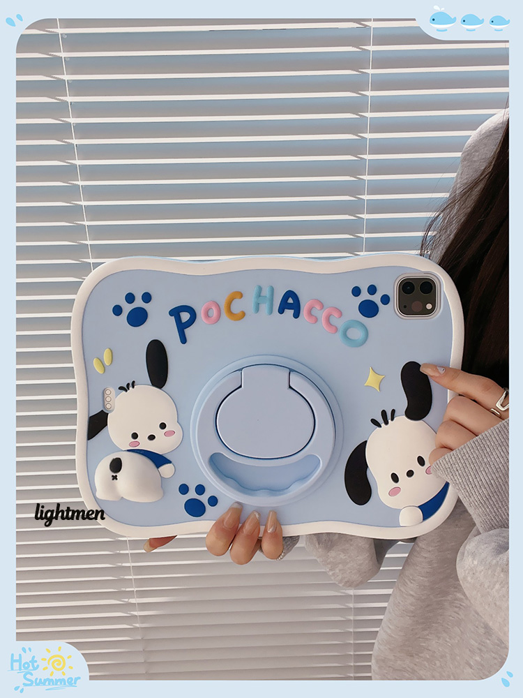 苹果ipadmini123平板保护套7.9英寸适用air4/5可爱卡通帕恰狗保护壳10.9寸硅胶立体旋转手环支架全包防摔软壳
