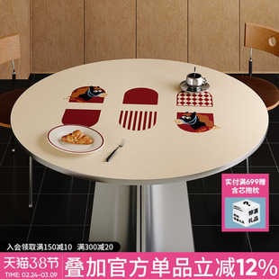 小马福吉家用拼接圆桌垫pvc防水防油防烫皮革台面保护垫圆形桌布