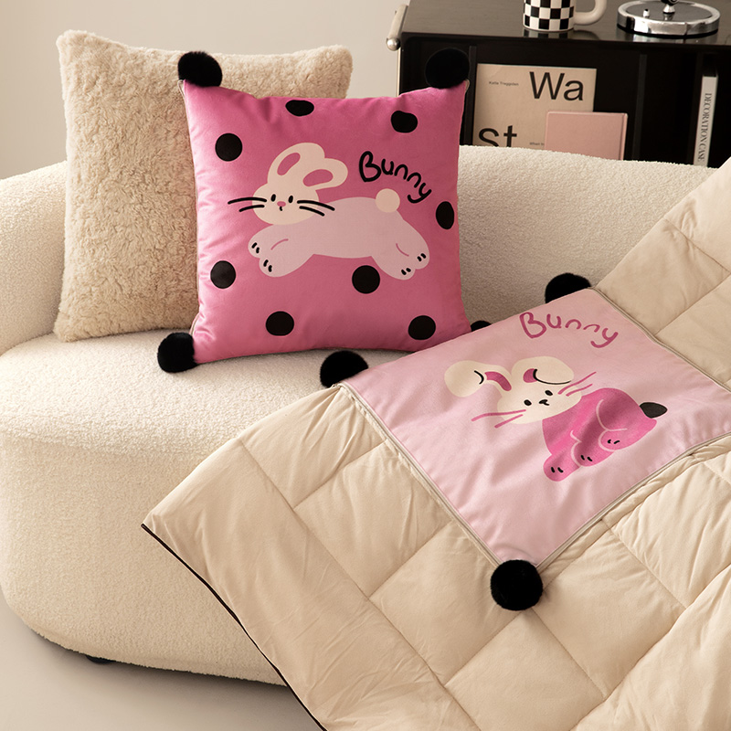 可爱卡通抱枕被子二合一