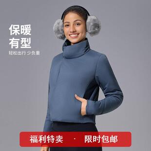 秋冬修身短款外套女轻盈保暖加厚休闲运动服健身百搭休闲瑜伽棉服