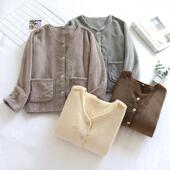 珊瑚绒外套女法兰绒上衣户外双面绒衣女保暖加厚加绒衣睡衣家居服