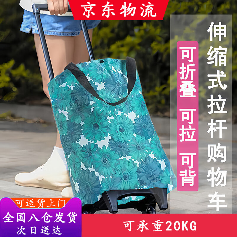 购物车买菜小拉车家用静音轮可折叠耐用老人家庭便携式手推车超市