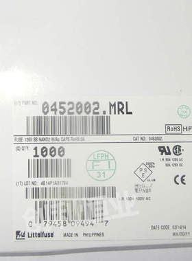 原装 1808 LF T 2A 0451002 0452002.MRL 贴片快断慢断陶瓷保险丝