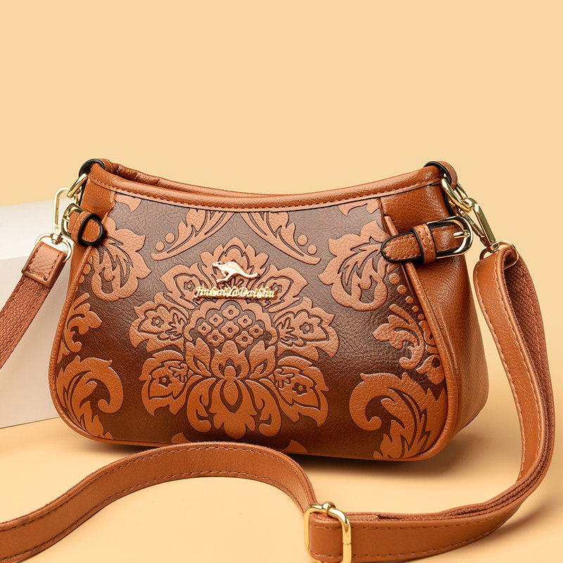 芭藜袋鼠真皮女包2023新款中年单肩妈妈包百搭牛皮中国风斜挎小包,箱包皮具/热销女包/男包,通用款女包,淘宝优惠券,粉丝福利购,淘宝优惠卷