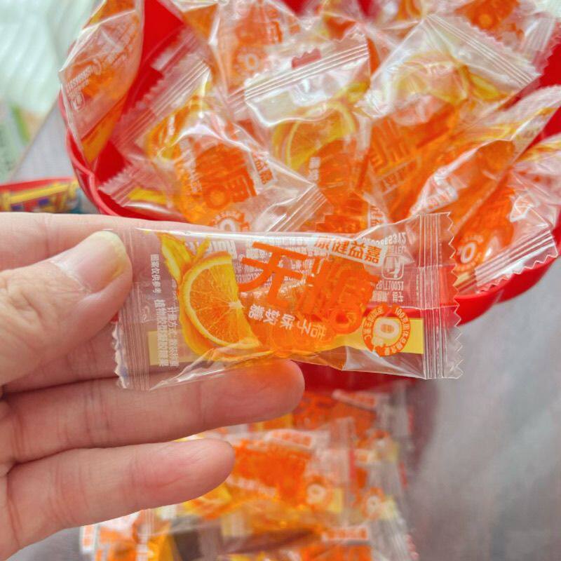 康健益嘉无糖橘子糖 0糖食品怀旧老式桔子味软糖老人儿童零食年货