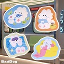白的狗BadDog原创设计可爱卡通办公游戏桌垫电脑鼠标垫少女滑鼠垫