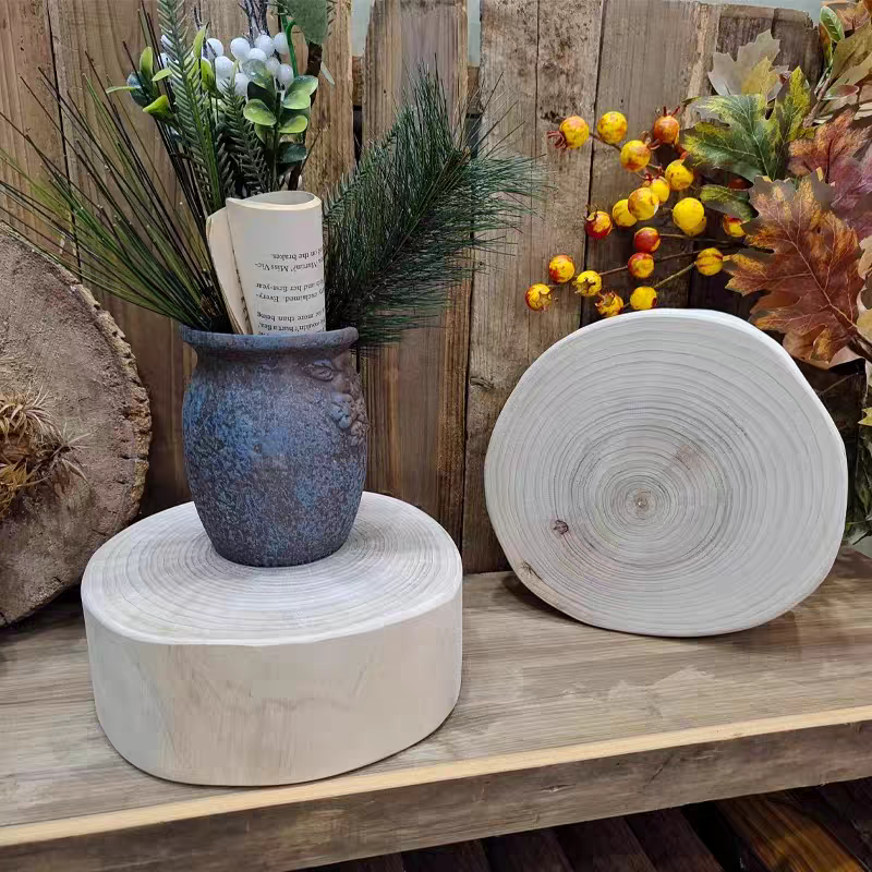 香樟木年轮圆形木片家居装饰