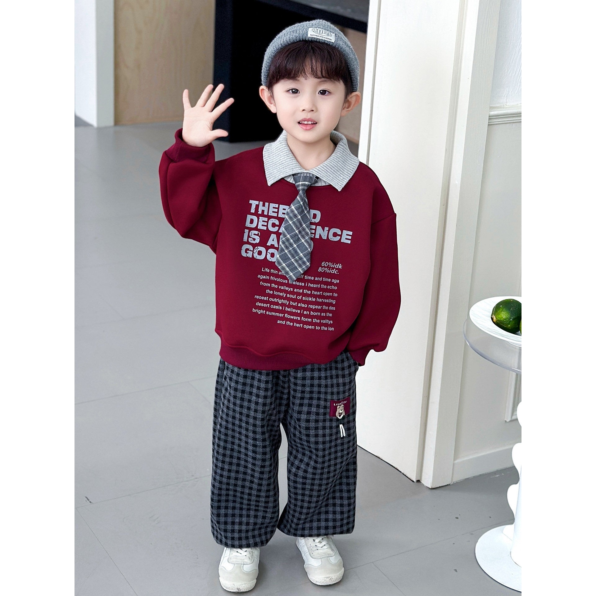 全棉纯棉男童加绒套装秋冬款2026新款儿童潮酷加厚卫衣男孩冬季韩,童装/婴儿装/亲子装,套装,淘宝优惠券,粉丝福利购,淘宝优惠卷