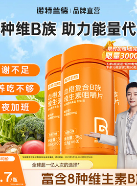 诺特兰德维生素b族复合维生素B咀嚼片VB男女维生素b6b12血橙维B