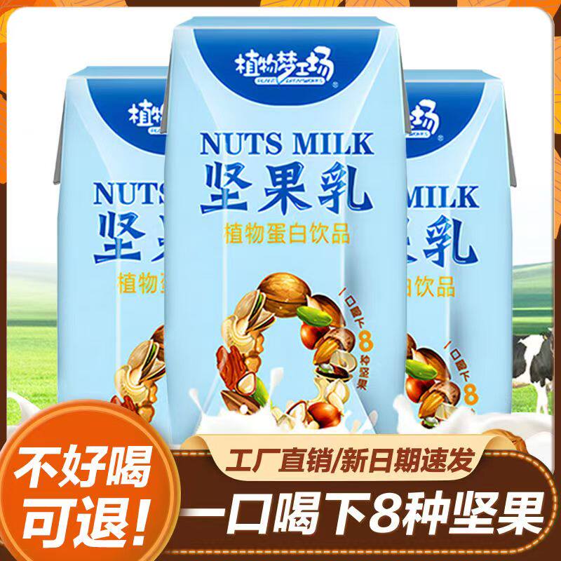新货速发坚果乳植物核桃花生蛋白饮品混合八种坚果一整箱休闲饮料