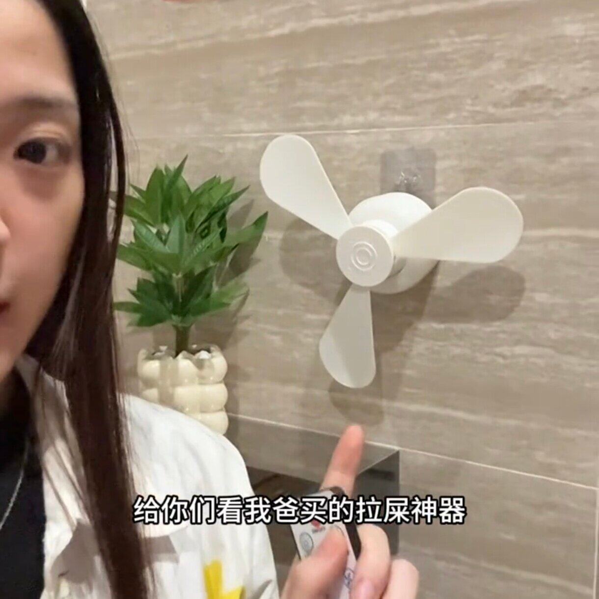 自带遥控厕所专用小风扇免打孔小夜灯拉屎搭子夏季蹲坑神器电风扇