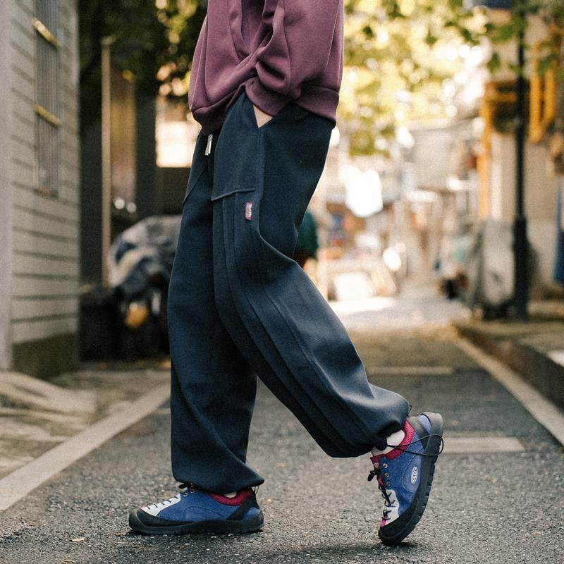 兔先森秋冬季复古重磅抽绳束脚加绒加厚休闲裤男宽松直筒运动长裤,男装,休闲裤,淘宝优惠券,粉丝福利购,淘宝优惠卷