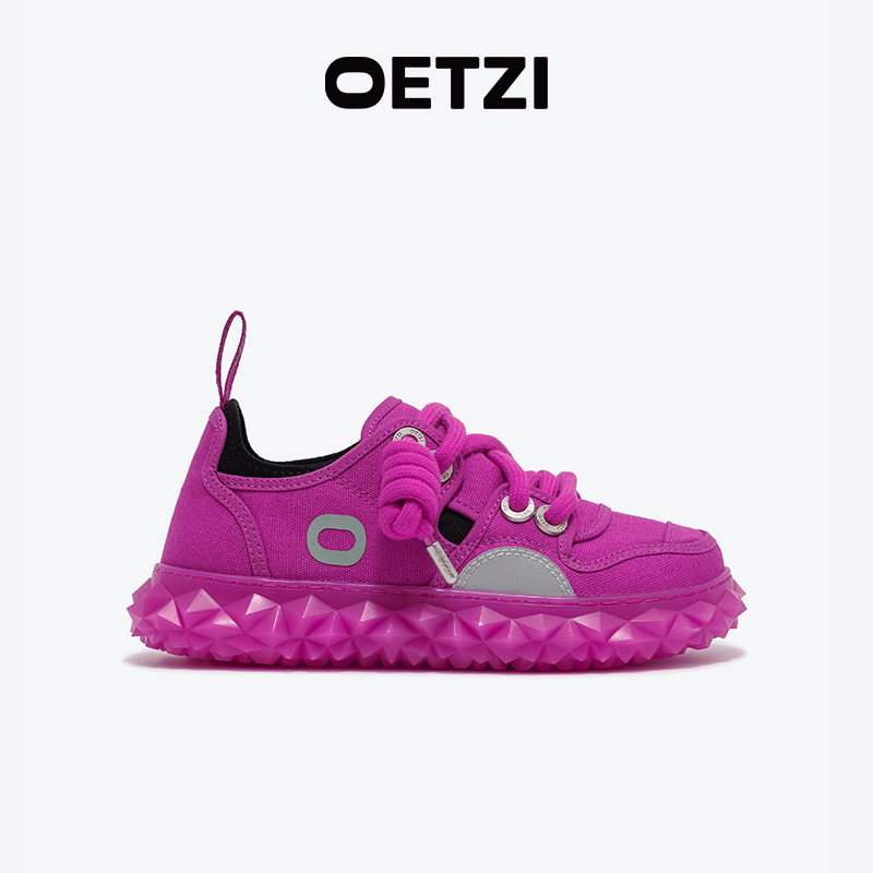【胡可】OETZI冰人奥兹多巴胺火龙果色帆布鞋男女同款