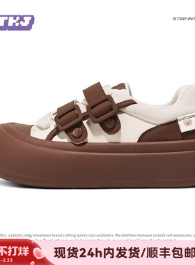 TTKJ魔术贴大头鞋女2026新款膨胀丑萌面包鞋板鞋休闲运动厚底鞋子