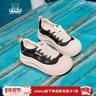TTKJ厚底帆布鞋女款黑色大头鞋mikko联名增高休闲运动巨好看鞋子