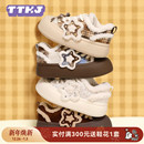 超好看胖星鞋 TTKJ加绒鞋 毛毛板鞋 厚底增高星星棉鞋 雪地靴 子女冬季