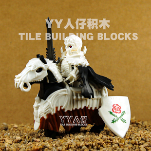 剑风传奇黑白骷髅骑士战马格斯漫画中古武器积木人仔拼装男孩玩具