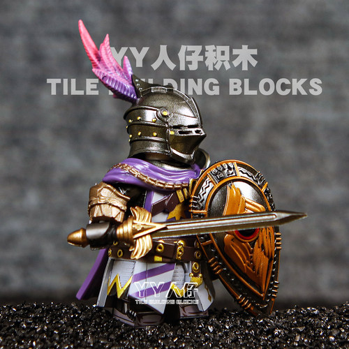 中古世纪圆桌骑士加拉哈德亚瑟王骑士第三方兰斯洛特积木人仔玩具