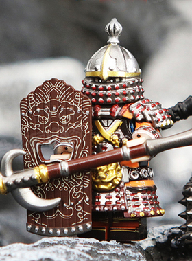 第三方明朝铁浮屠战士重甲士兵万历拼装古代装积木益智国潮人仔男