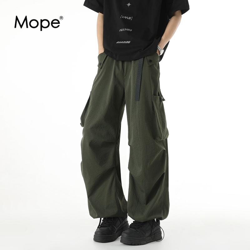 MOPE户外休闲工装裤男夏季轻薄透气速干宽松运动直筒伞兵裤冲锋裤