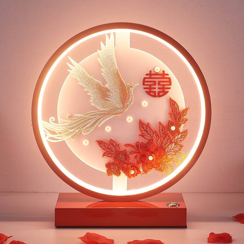 创意充电款结婚台灯婚房装饰床头灯新娘陪嫁长明灯送新人礼物一对