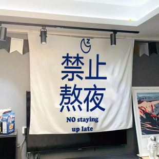 简约装饰挂布大学生创意文字宿舍墙面遮丑背景布墙布定制