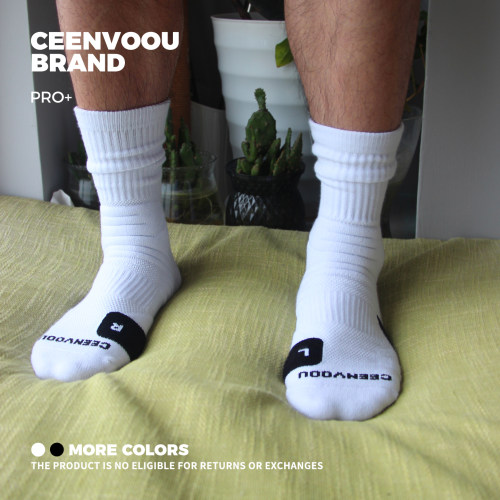 CEENVOOU PRO+专业实战篮球袜精英长中筒加厚毛巾底羽毛球潮男袜