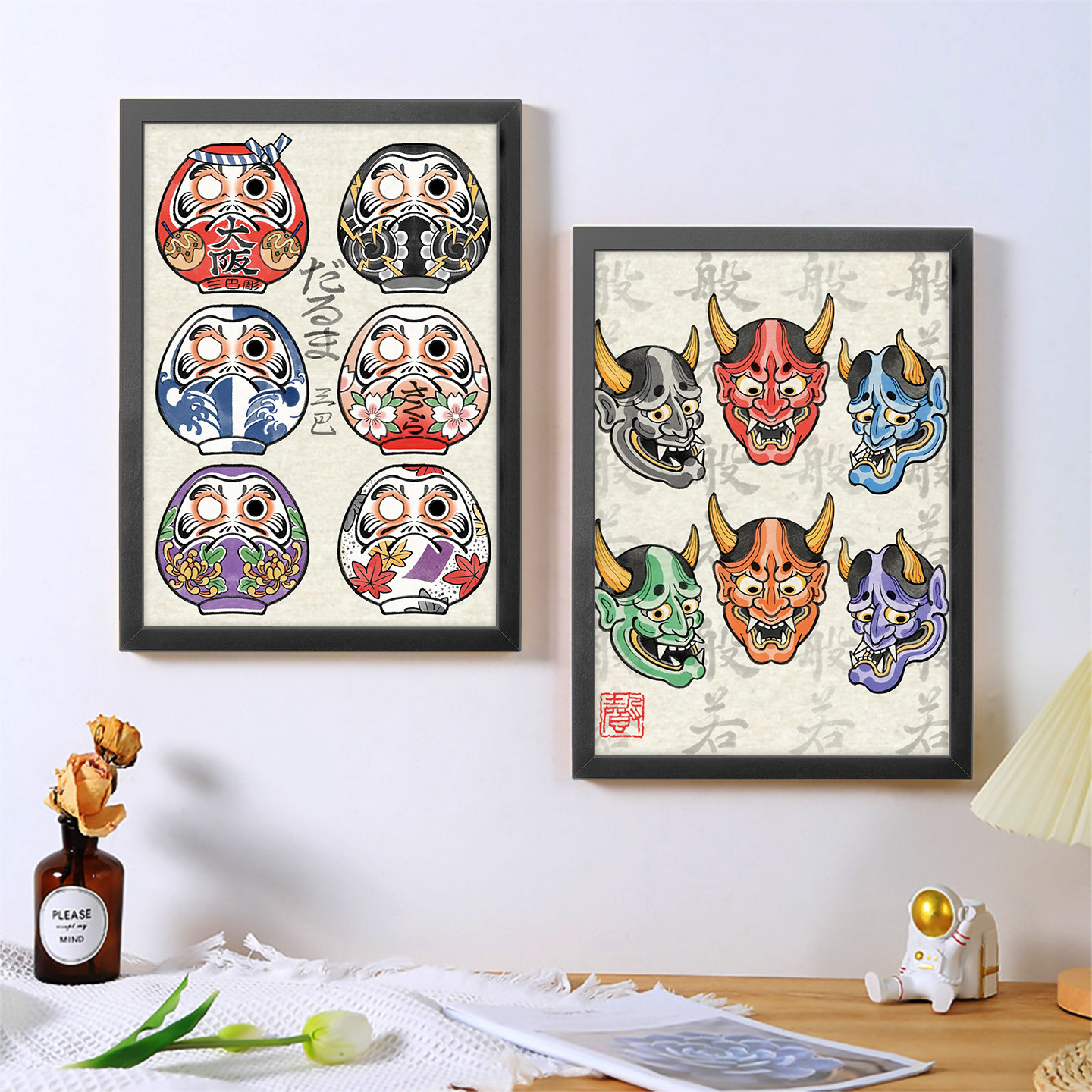 A4A3纹身海报相框画达摩蛋般若雨手稿刺青店客厅背景墙壁装饰画框,家居饰品,现代装饰画,淘宝优惠券,粉丝福利购,淘宝优惠卷