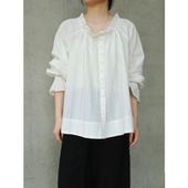 SecondMoon韩国进口手工木耳边衬衫 韩系慵懒套头开衫 夏季 2025新款