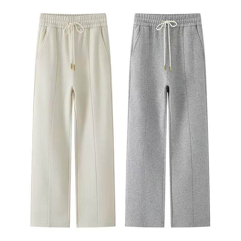 DN高端定制2024冬季新款百搭时尚高腰松紧腰抽绳款纯色休闲裤女,女装/女士精品,休闲裤,淘宝优惠券,粉丝福利购,淘宝优惠卷