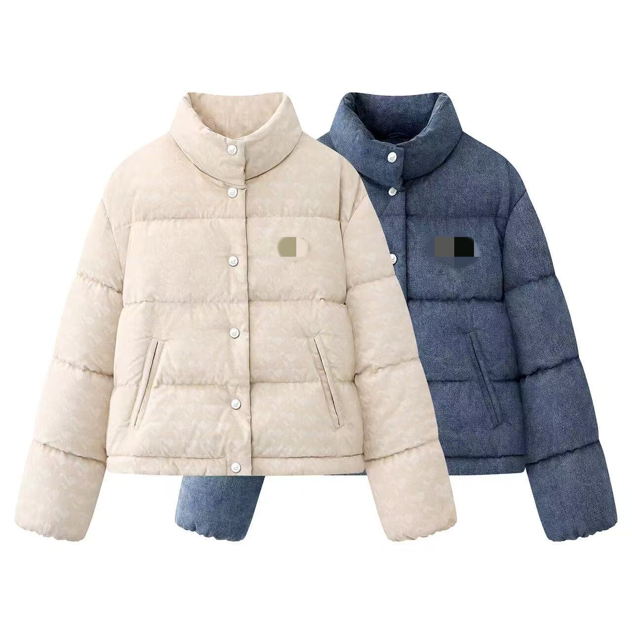 DN高端定制立领短款白鸭绒羽绒服女2025冬新款宽松加厚保暖外套