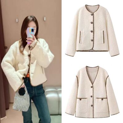 温柔风毛呢短外套女显瘦百搭