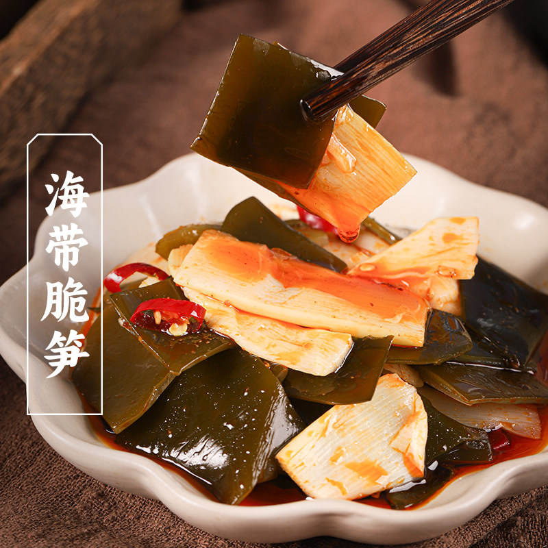 三关六码头海带脆笋海带片竹笋香辣零食卡休闲小吃食品凉拌下酒菜图片