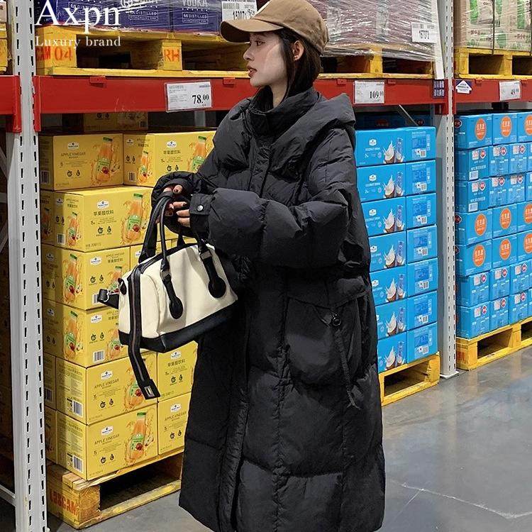 羽绒服女款2025秋冬新款韩版宽松设计感时尚直筒中长过膝加厚外套