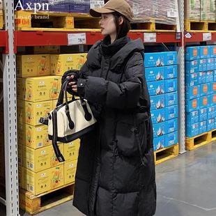 羽绒服女款2025秋冬新款韩版宽松设计感时尚直筒中长过膝加厚外套
