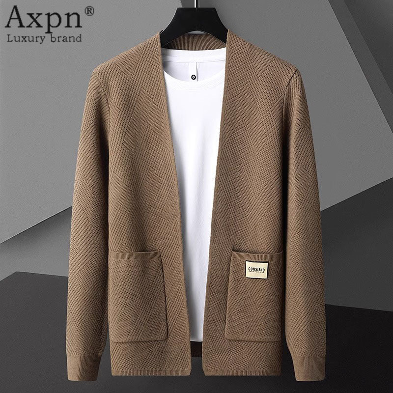 开衫毛衣外套男士2025年冬季新款时尚百搭线衣休闲针织衫外套男款