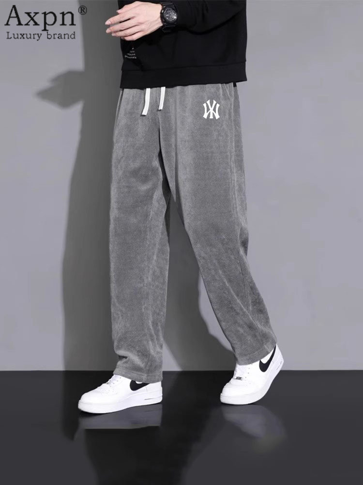 休闲裤男款2025秋冬款新款重磅阔腿直筒卫裤加绒加厚百搭休闲长裤,男装,休闲裤,淘宝优惠券,粉丝福利购,淘宝优惠卷