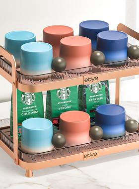 杯子收纳置物架高级感轻奢桌面餐边柜杯架沥水高颜值网红双层托盘