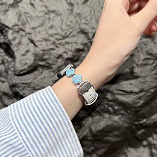 适用于华为手环10新款山茶花9nfc牛仔皮手表带8华为fit4女生3表带