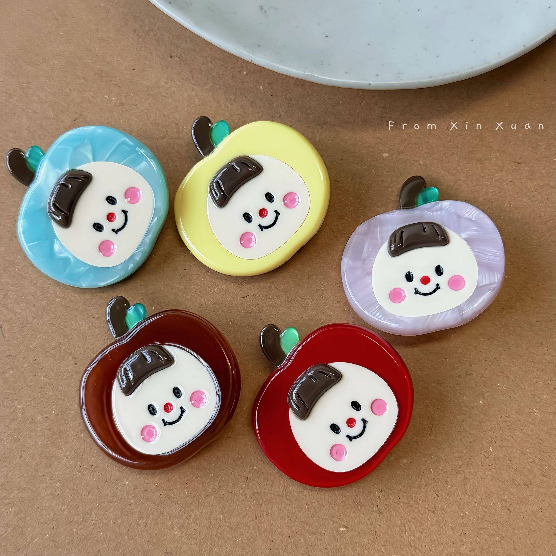 韩系拼接醋酸可爱苹果娃娃发夹鸭嘴夹女小众趣味少女心侧板刘海夹,饰品/流行首饰/时尚饰品新,发饰,淘宝优惠券,粉丝福利购,淘宝优惠卷