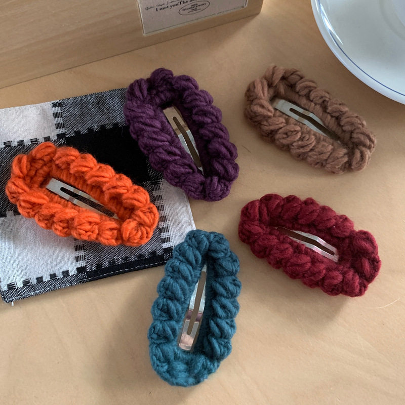 复古百搭毛线编织发夹秋冬彩色针织刘海夹BB夹发卡韩系少女侧边夹,饰品/流行首饰/时尚饰品新,发饰,淘宝优惠券,粉丝福利购,淘宝优惠卷