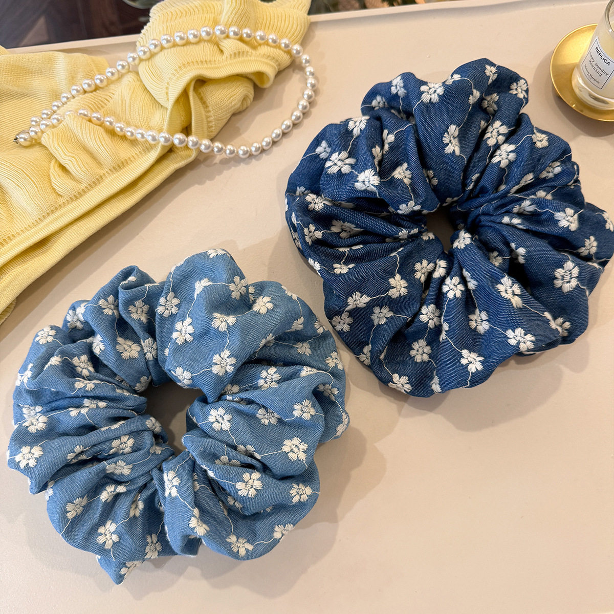 牛仔蓝玫瑰花头绳女2026新款花朵发圈后脑勺大号鲨鱼夹子头饰头花,饰品/流行首饰/时尚饰品新,发饰,淘宝优惠券,粉丝福利购,淘宝优惠卷