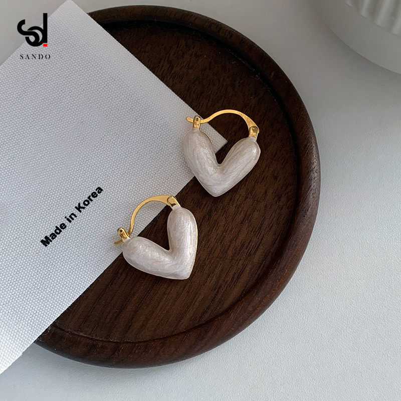 爱心耳环女小众设计感轻奢