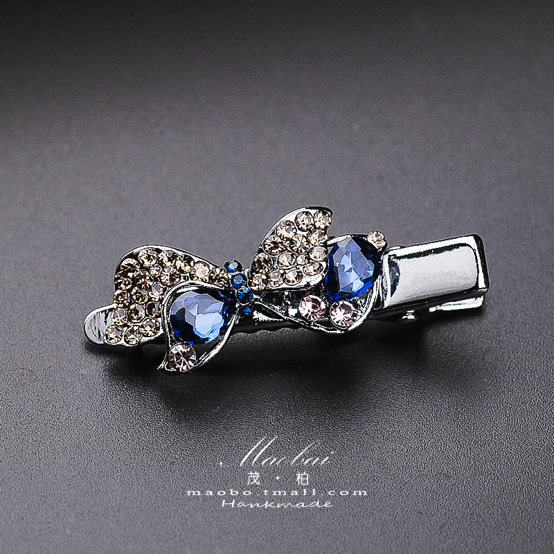 夹子头饰蝴蝶结刘海水钻小号发卡