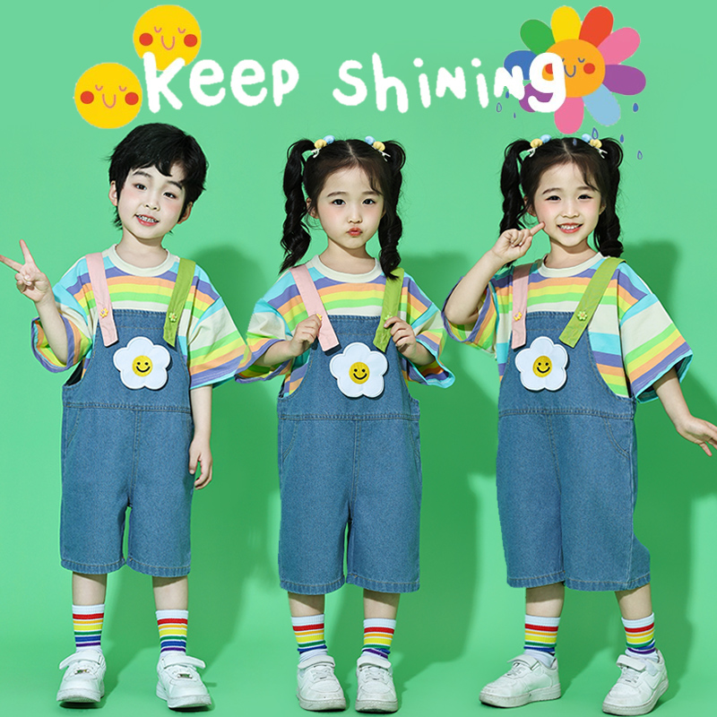 小学生合唱表演背带裤演出服
