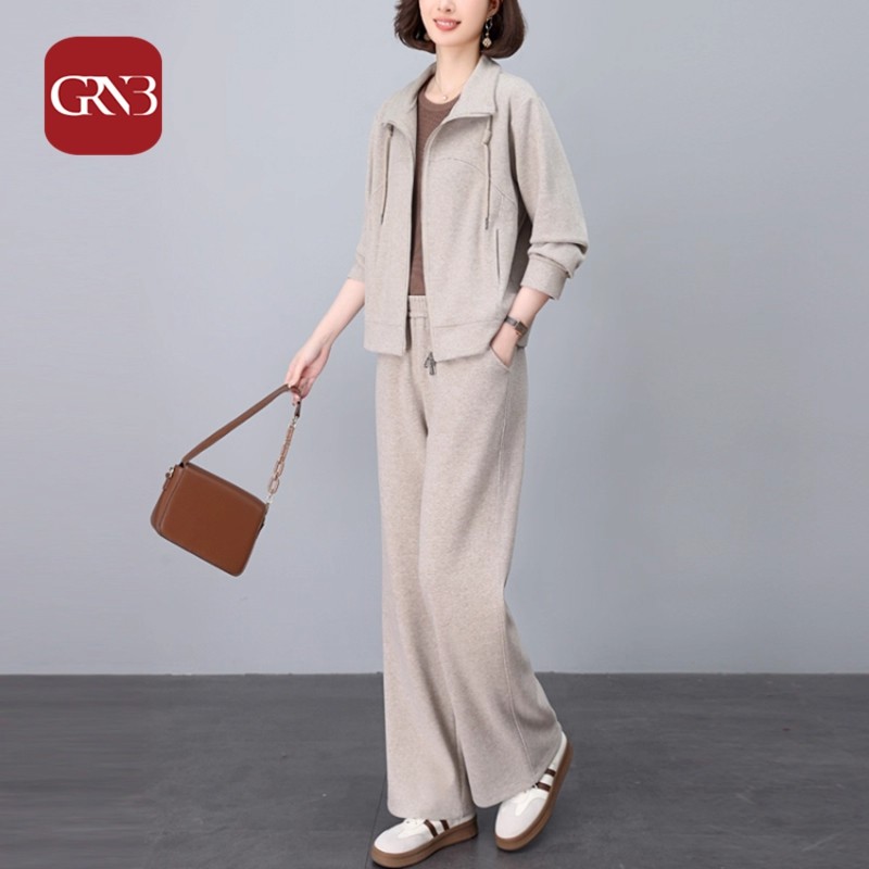 GRNB卫衣套装女2025春秋新款中年妈妈时尚宽松气质减龄运动休闲