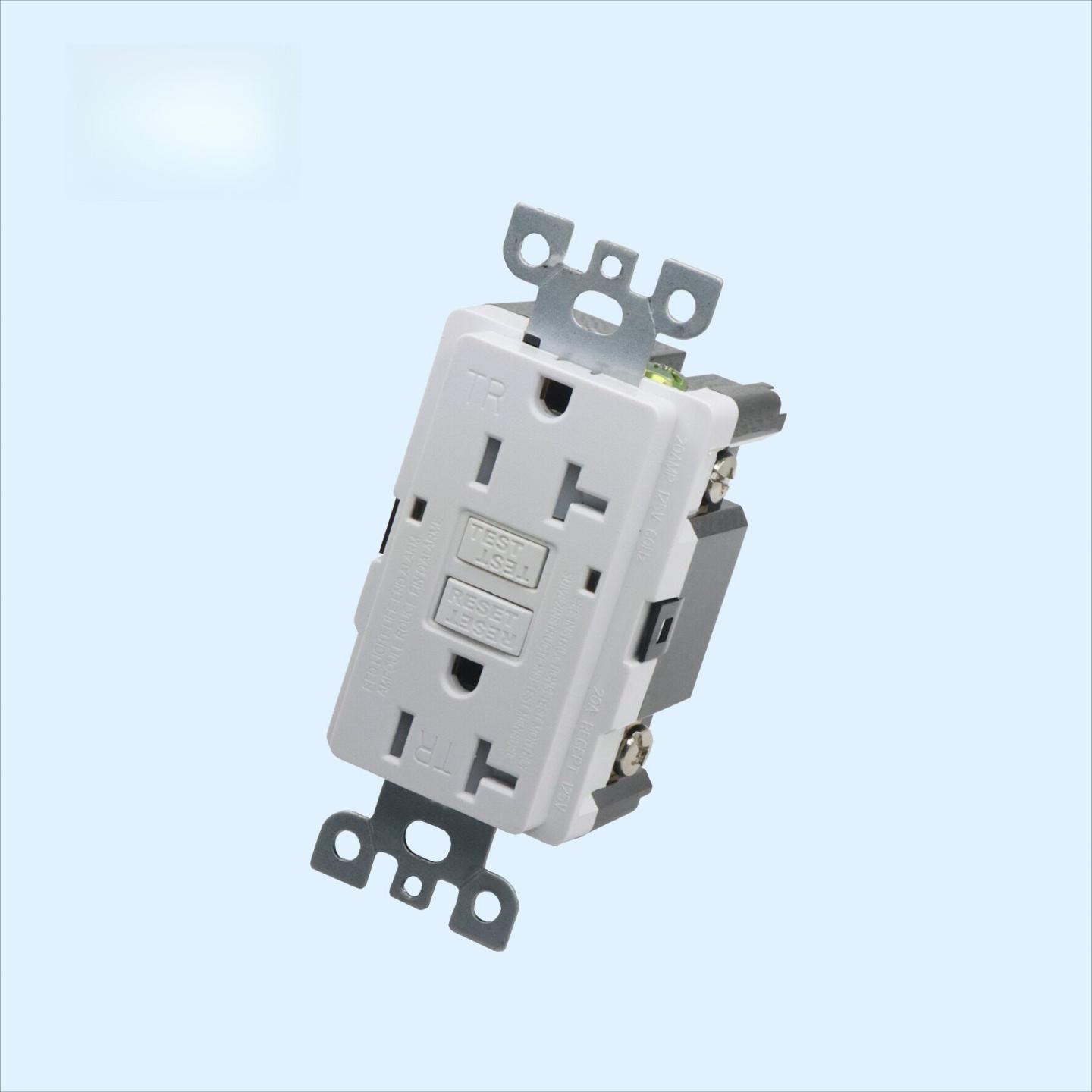 GFCI美标墙壁插座漏电保护插座带面板接线插座 125v 20A