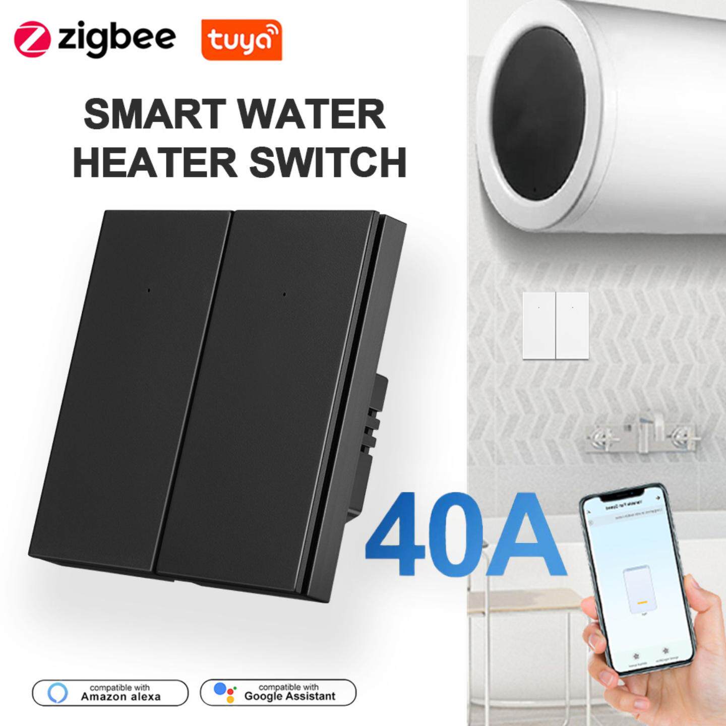 涂鸦智能Zigbee大按键热水器开关欧式风格远程语音APP控制40A