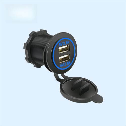 防水双 USB5V2.1A 车载充电器汽车摩托车改装嵌入式 USB 车充插座