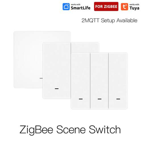 涂鸦tuya zigbee1/2/3路场景随意贴开关电池供电B款